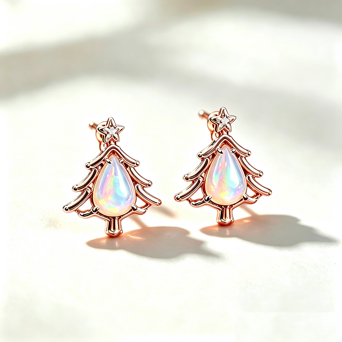 Christmas Tree Opal Stud Earrings