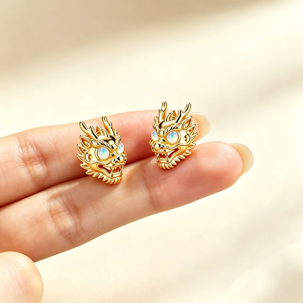 Dragon Opal Stud Earrings