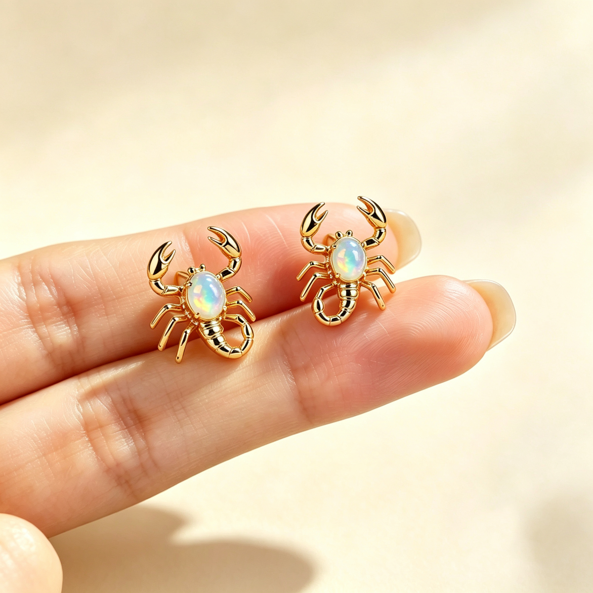 Scorpion Opal Stud Earrings