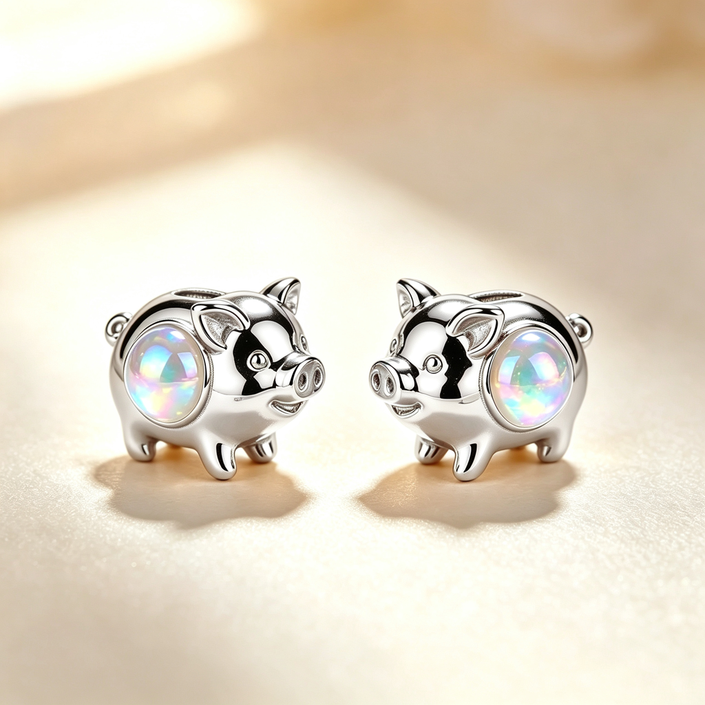 Pig Opal Stud Earrings
