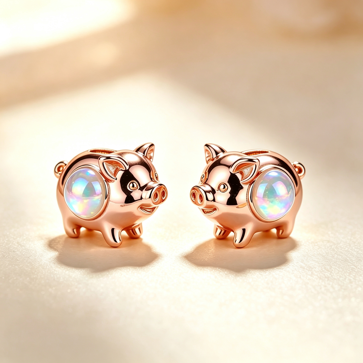 Pig Opal Stud Earrings