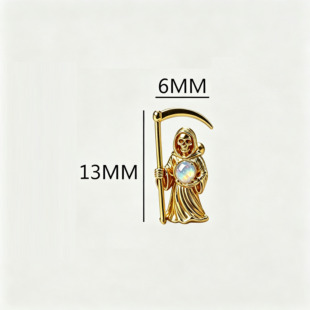 Grim Reaper Opal Stud Earrings