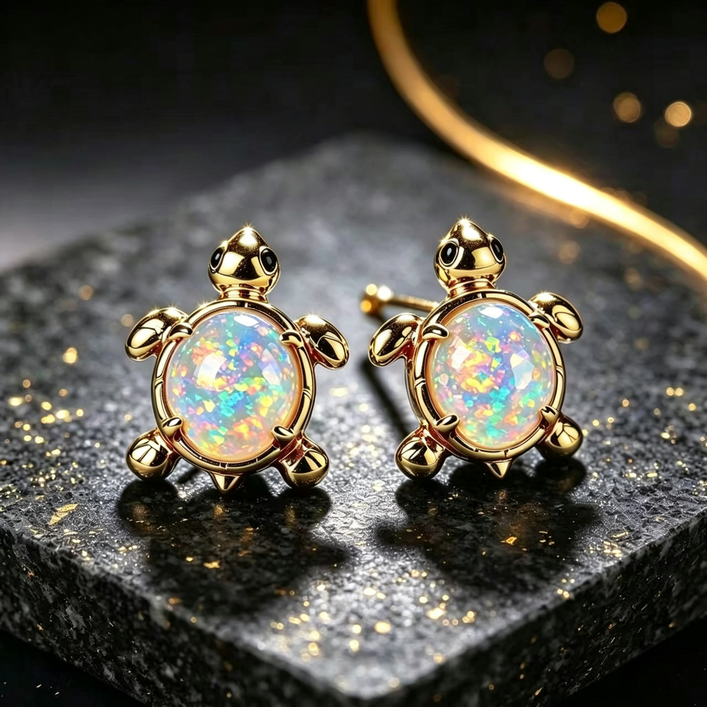 Turtle Opal Stud Earrings
