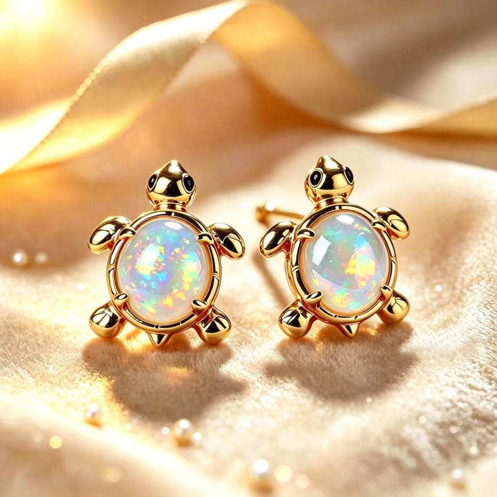 Turtle Opal Stud Earrings