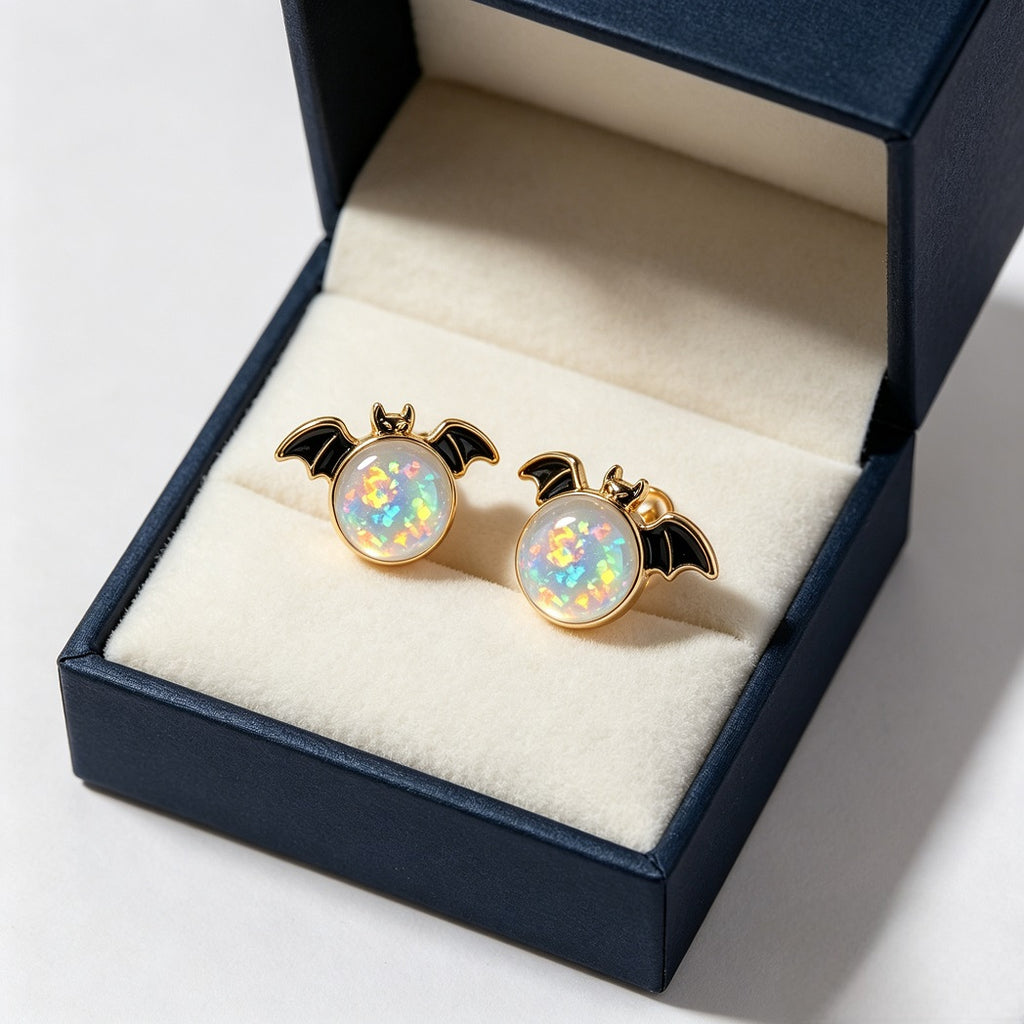 Bat Opal Stud Earrings