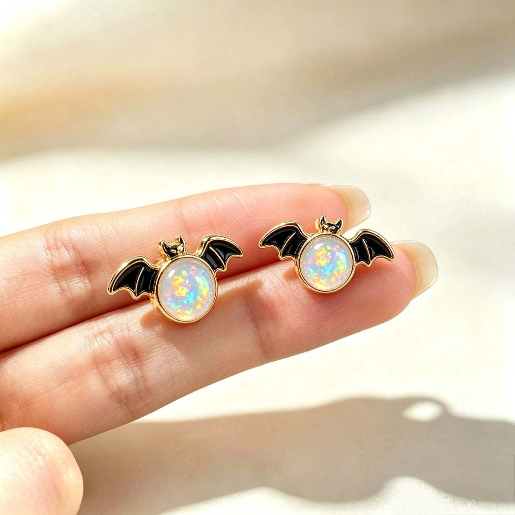 Bat Opal Stud Earrings