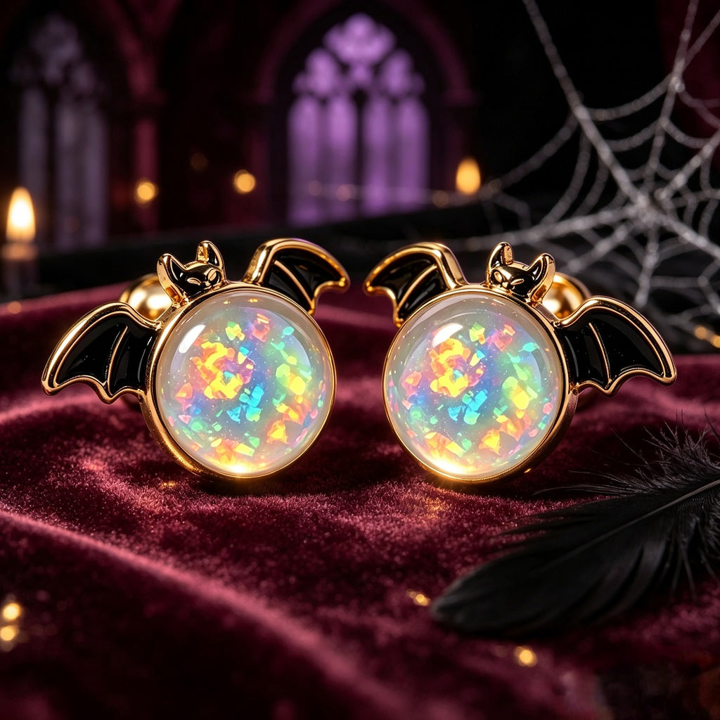 Bat Opal Stud Earrings