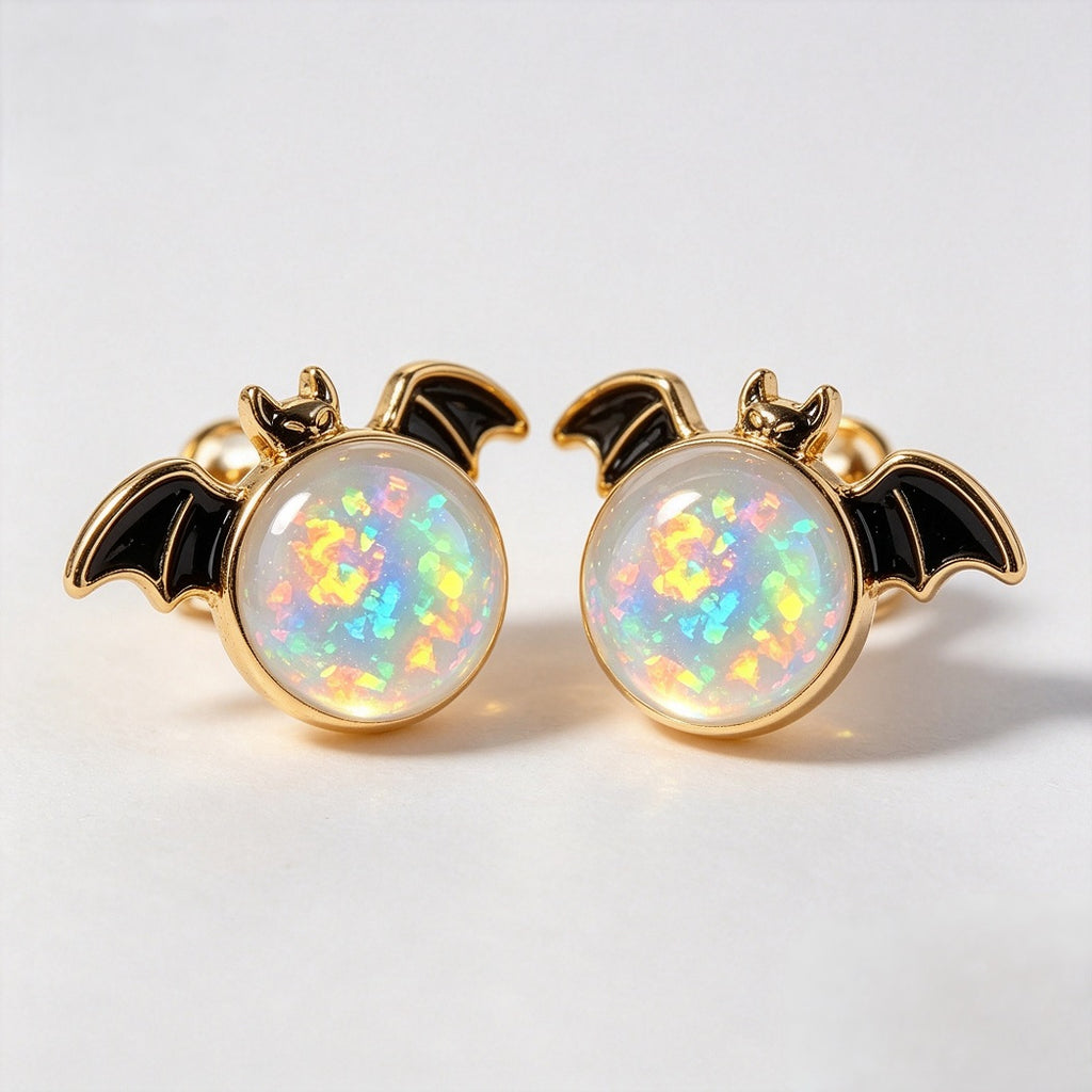 Bat Opal Stud Earrings
