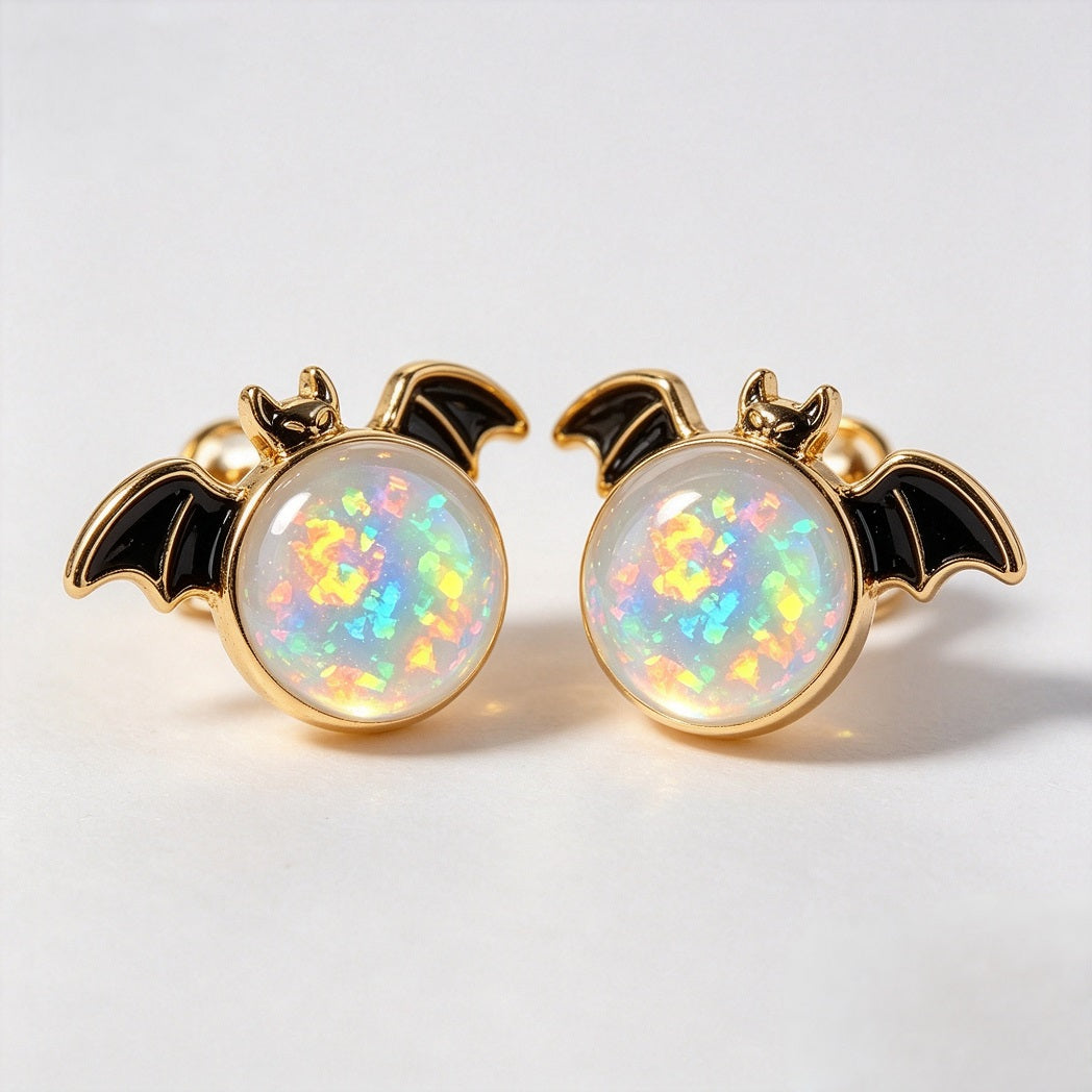 Bat Opal Stud Earrings