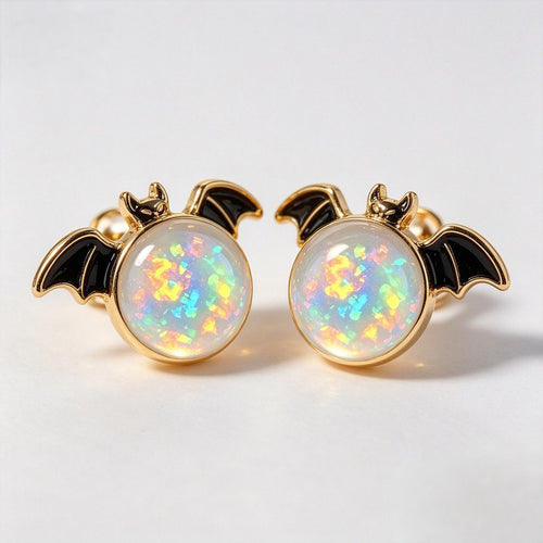 Bat Opal Stud Earrings