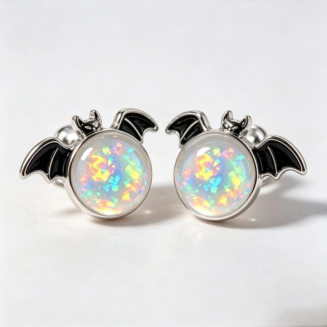 Bat Opal Stud Earrings