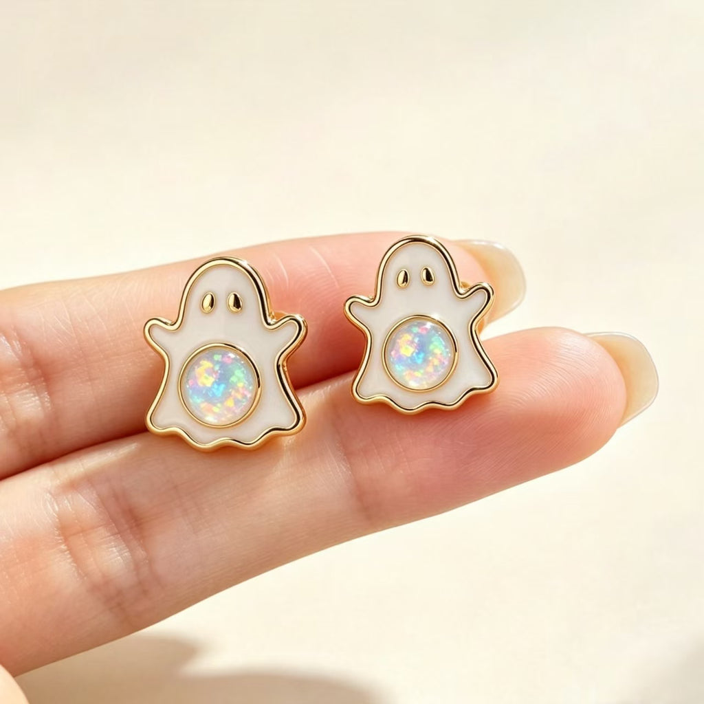 Ghost Opal Stud Earrings