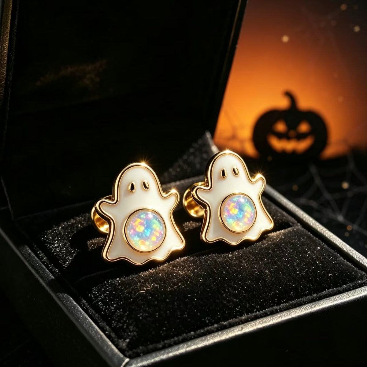 Ghost Opal Stud Earrings