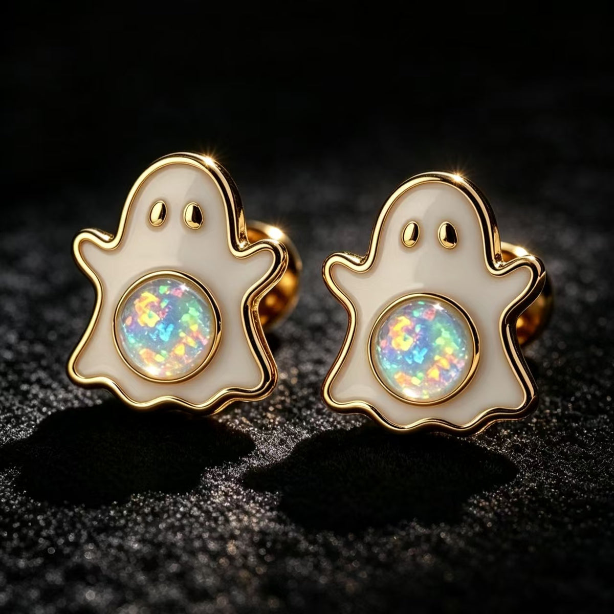 Ghost Opal Stud Earrings