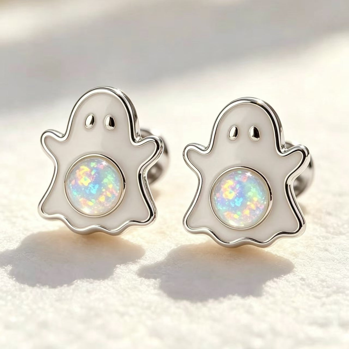 Ghost Opal Stud Earrings