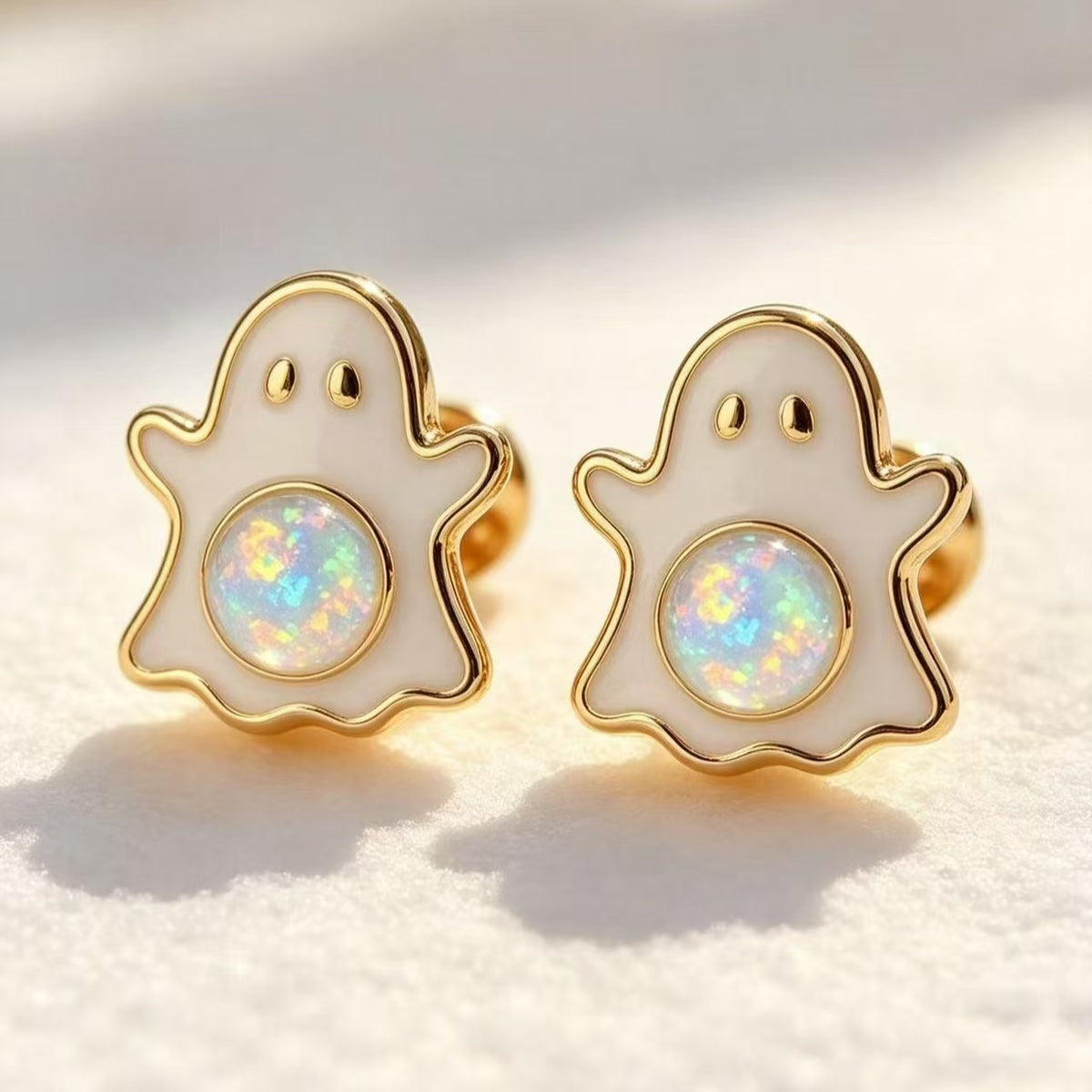 Ghost Opal Stud Earrings