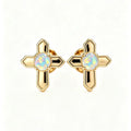Cross Opal Stud Earrings