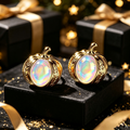 Pumkin Opal Stud Earrings