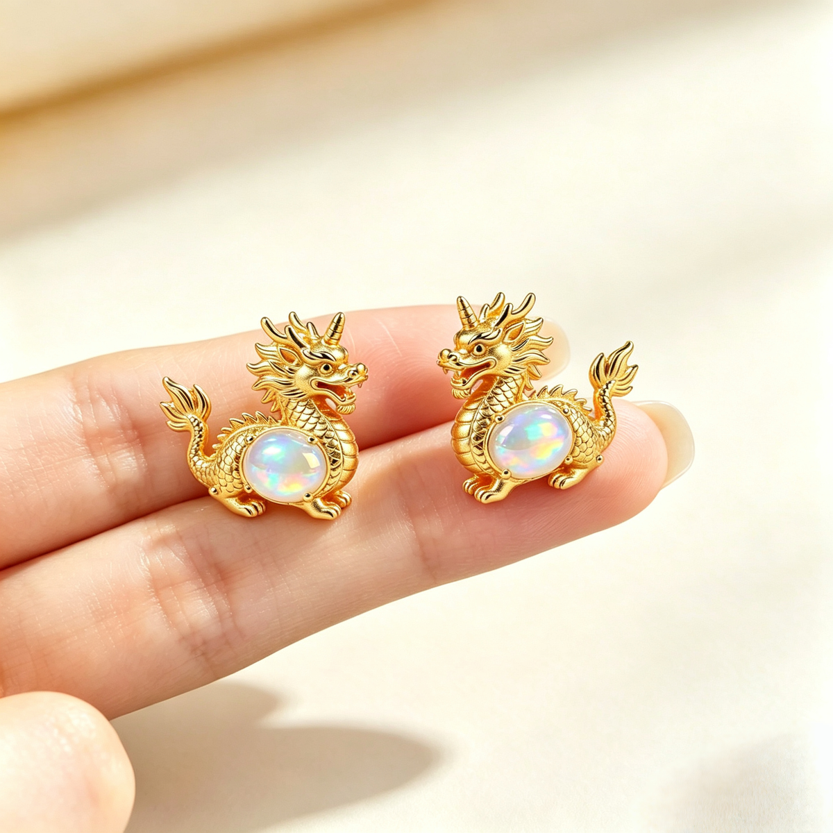 Dragon Opal Stud Earrings