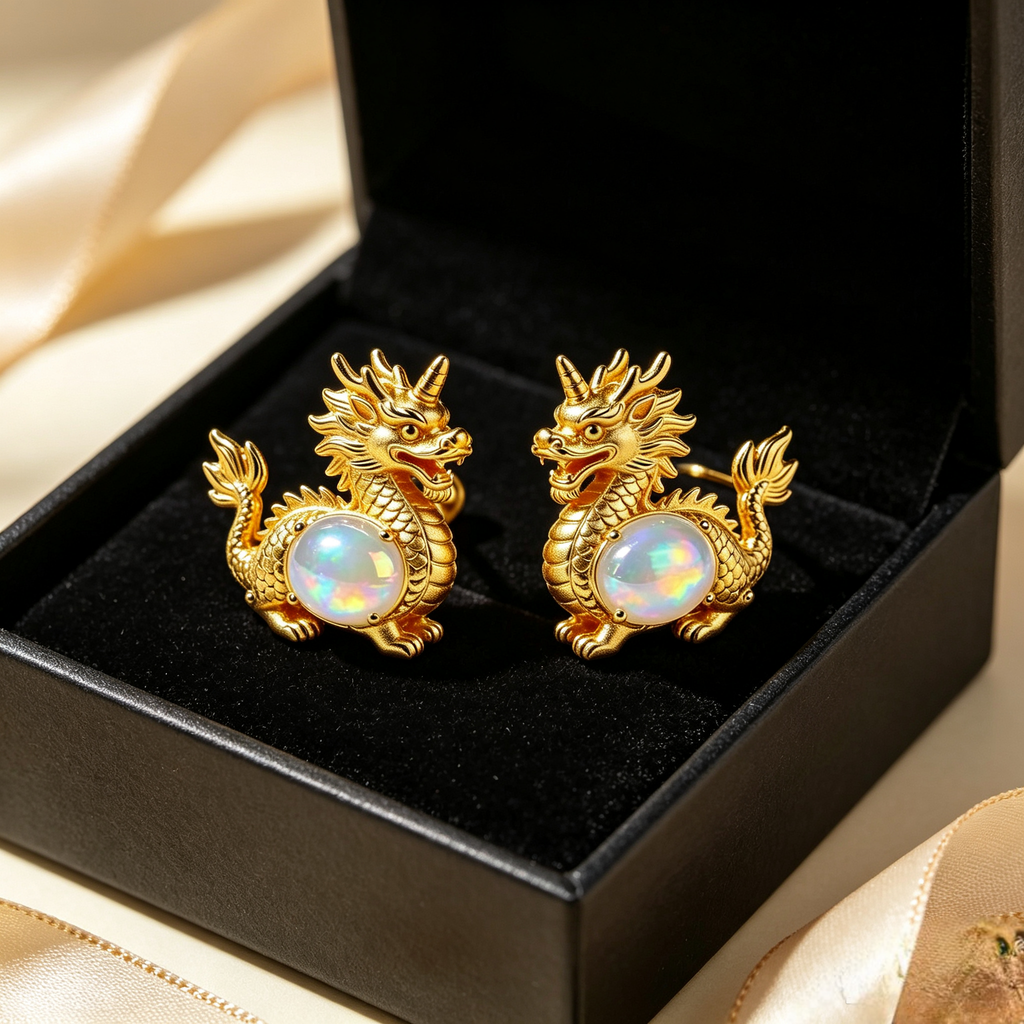 Dragon Opal Stud Earrings