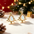 Christmas Tree Opal Stud Earrings