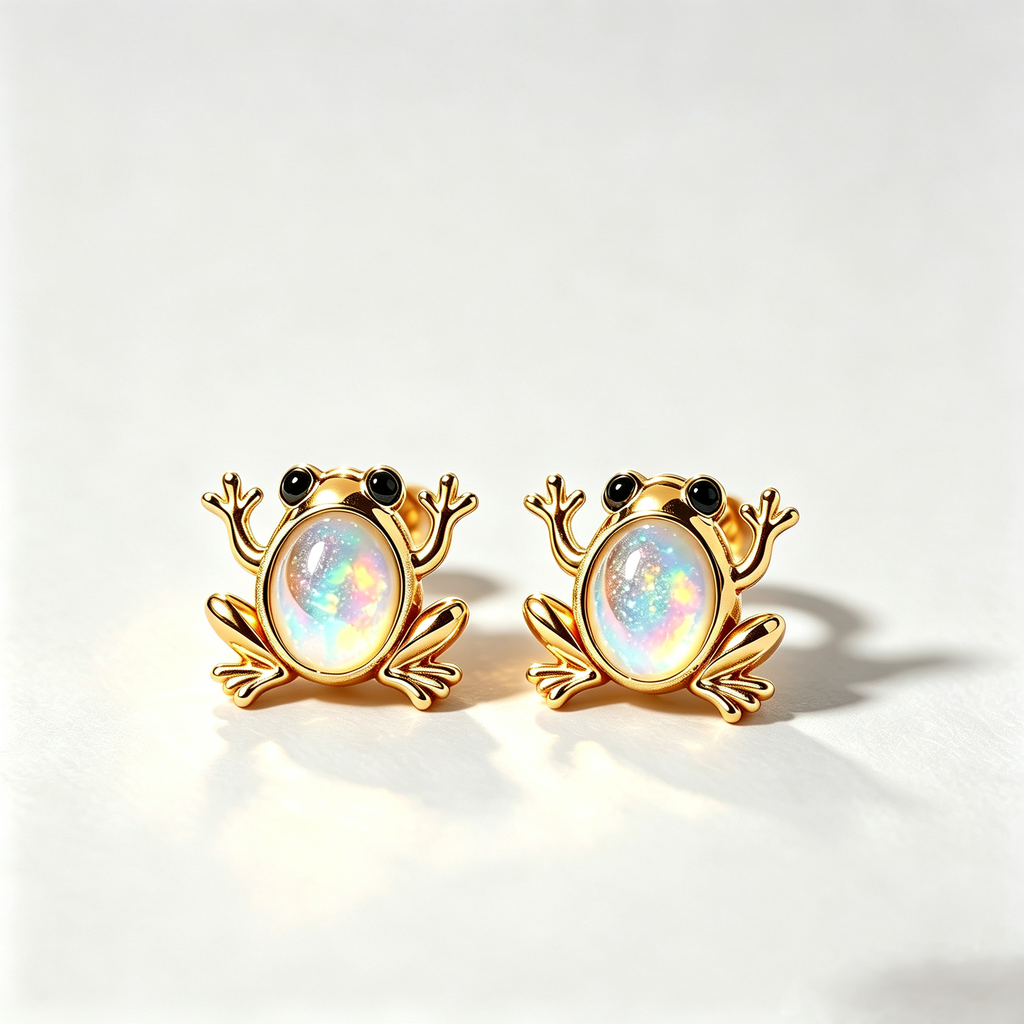 Frog Opal Stud Earrings
