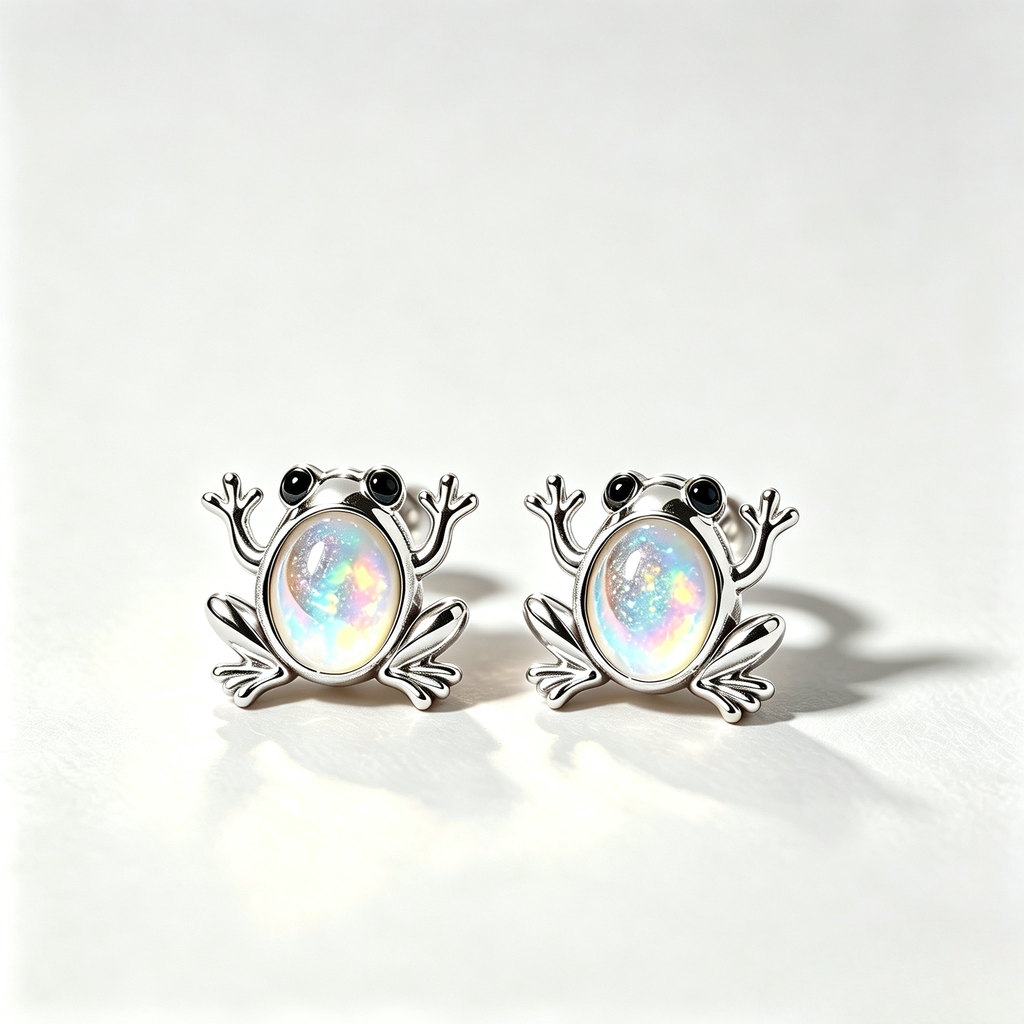Frog Opal Stud Earrings