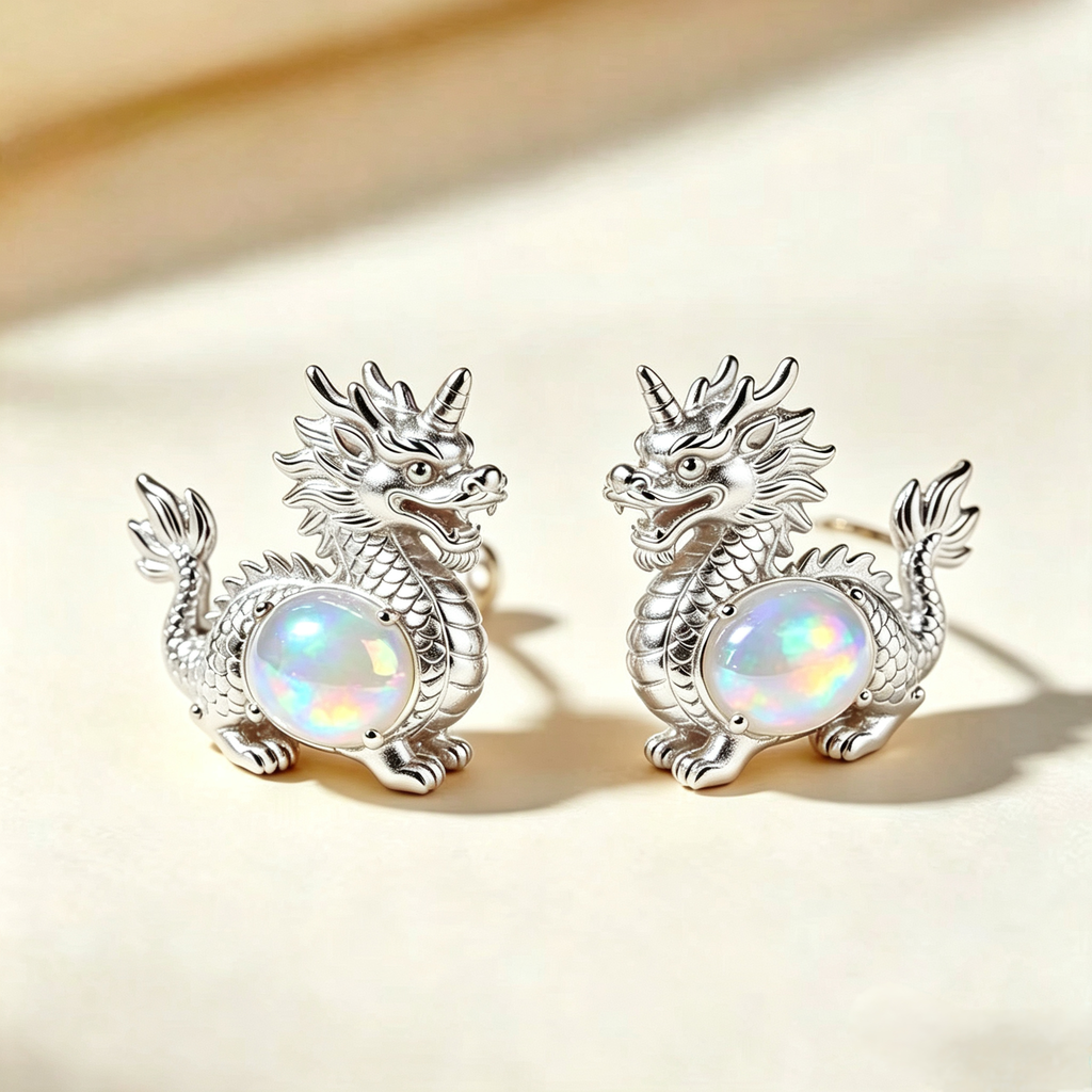 Dragon Opal Stud Earrings