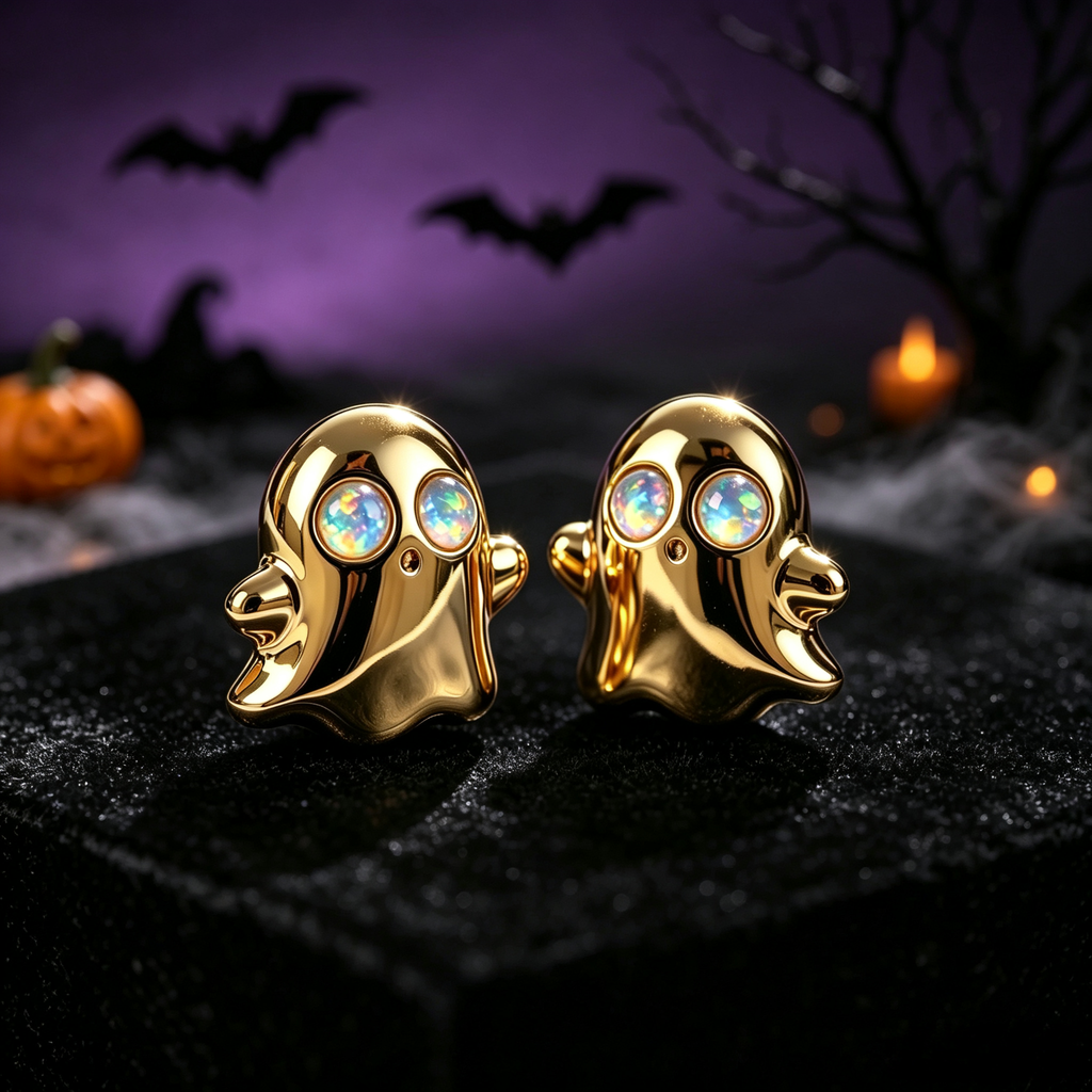 Ghost Opal Stud Earrings
