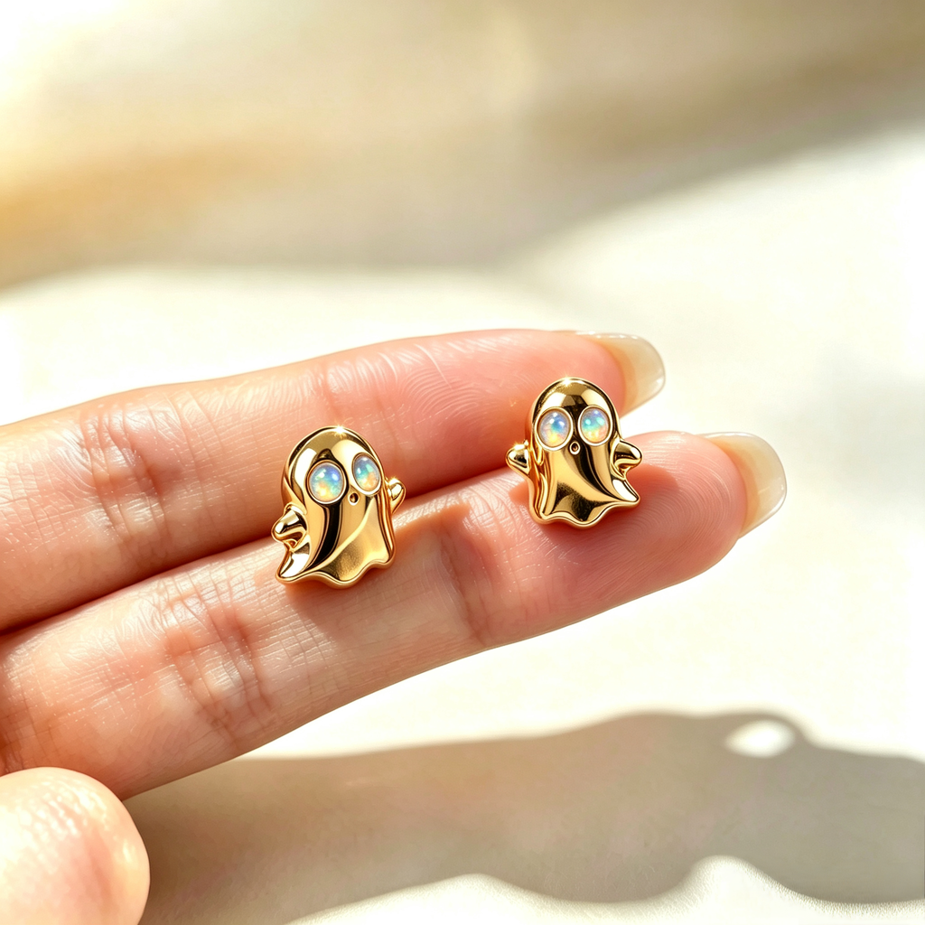 Ghost Opal Stud Earrings