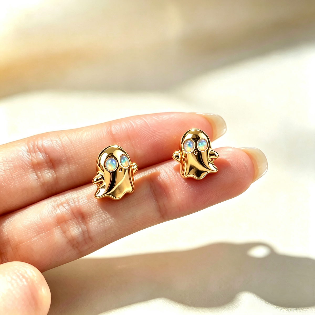 Ghost Opal Stud Earrings