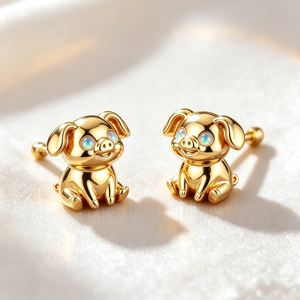 Pig Opal Stud Earrings