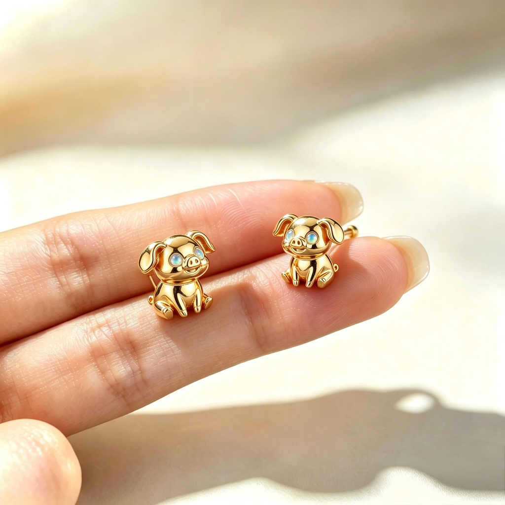 Pig Opal Stud Earrings