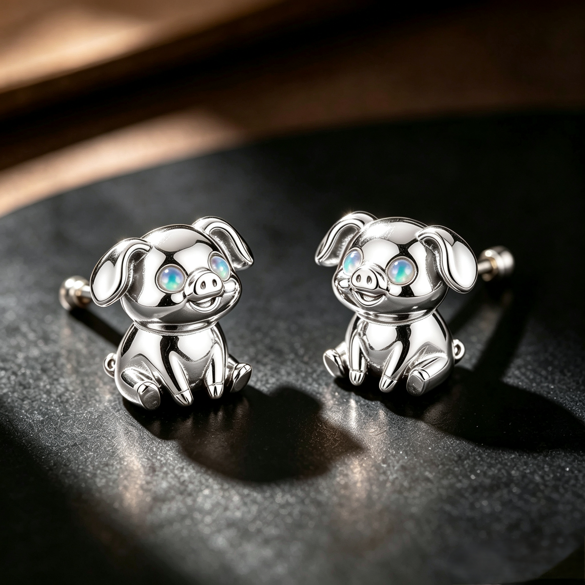 Pig Opal Stud Earrings