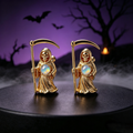 Grim Reaper Opal Stud Earrings
