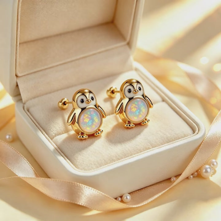 Penguin Opal Stud Earrings
